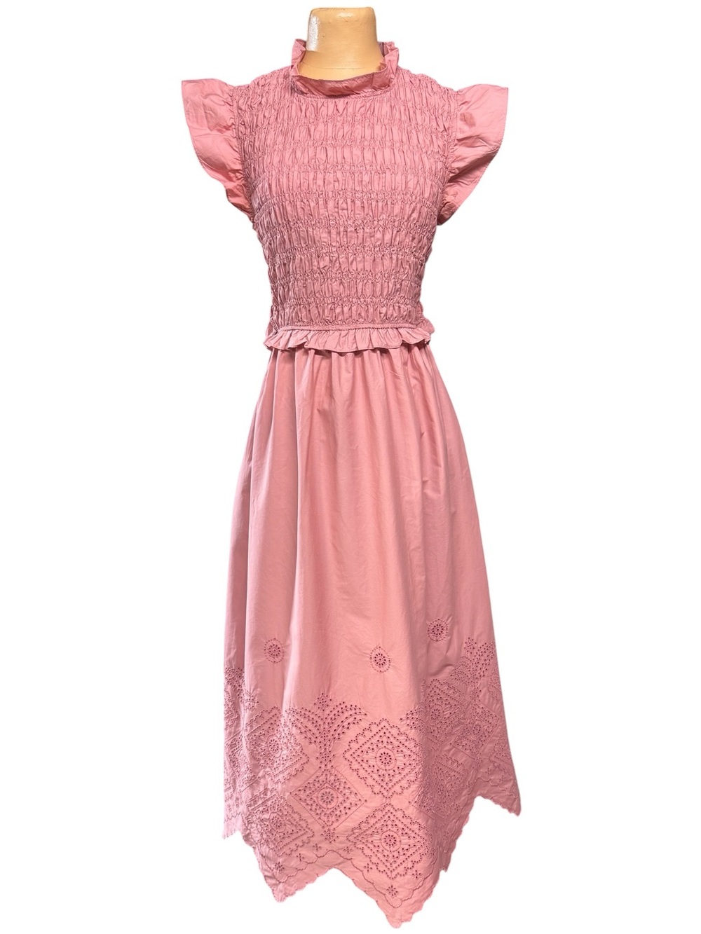 Moon River, Flutter Sleeve  Rushed Top Maxi Dress